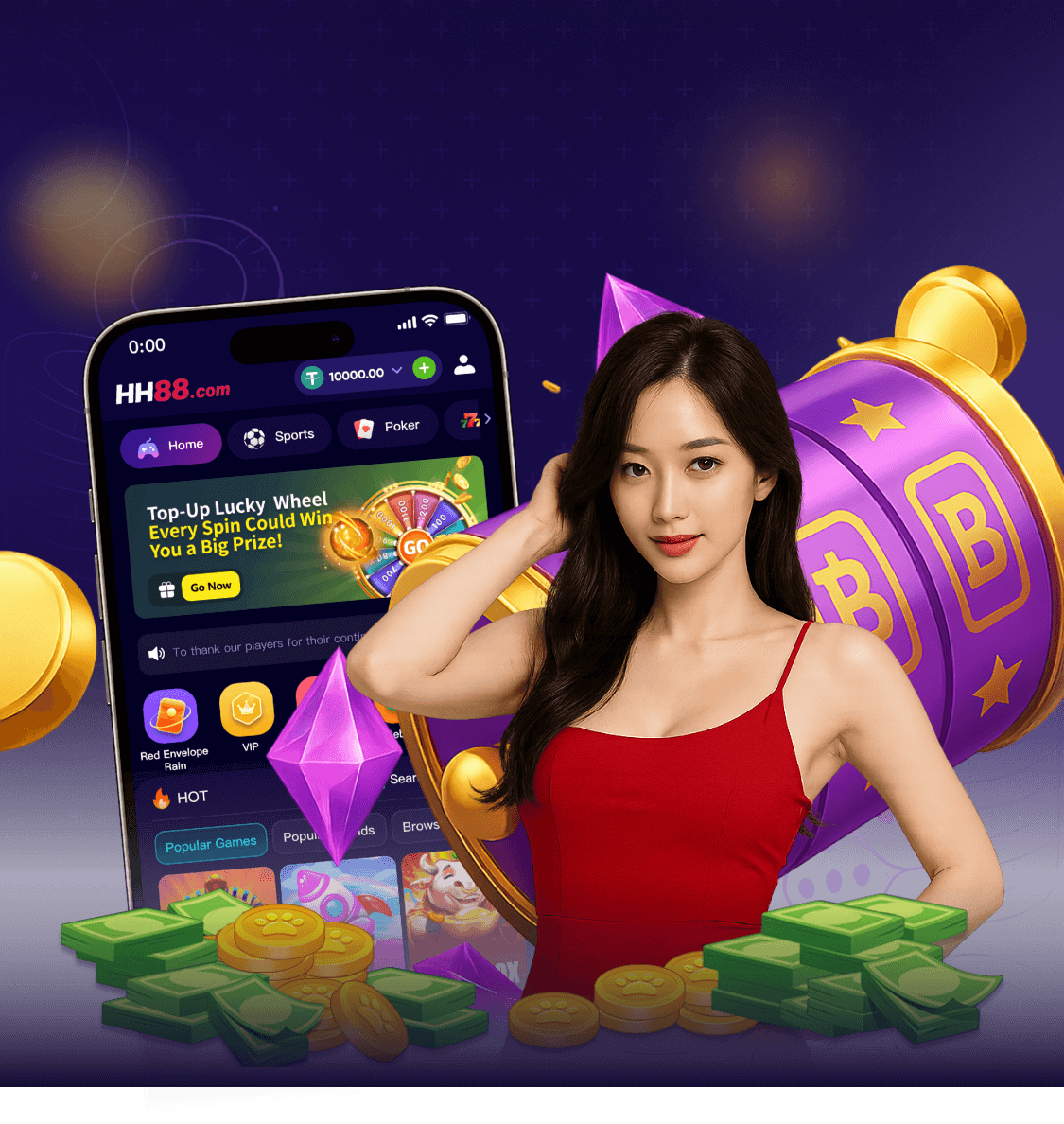 HH88 APP 手機首頁與平台畫面