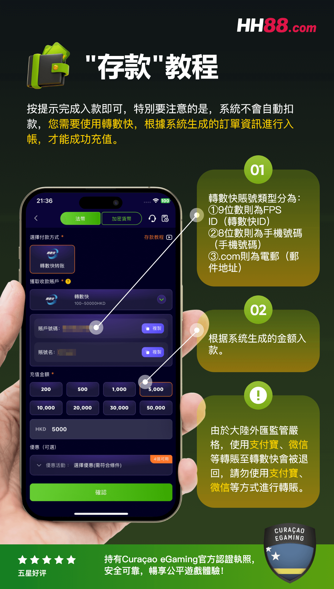 HH88轉數快存款教程